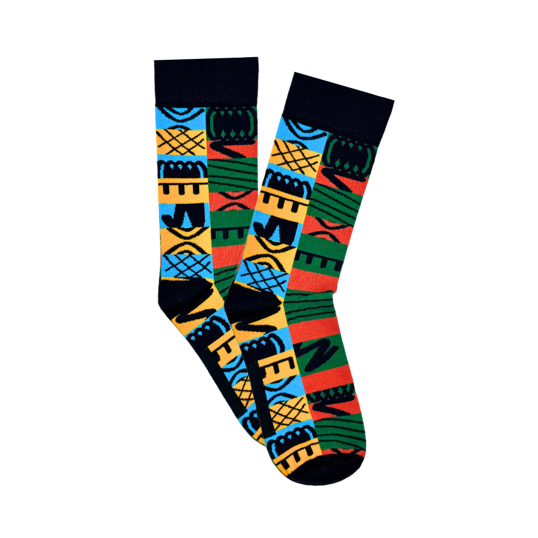 african print socks
