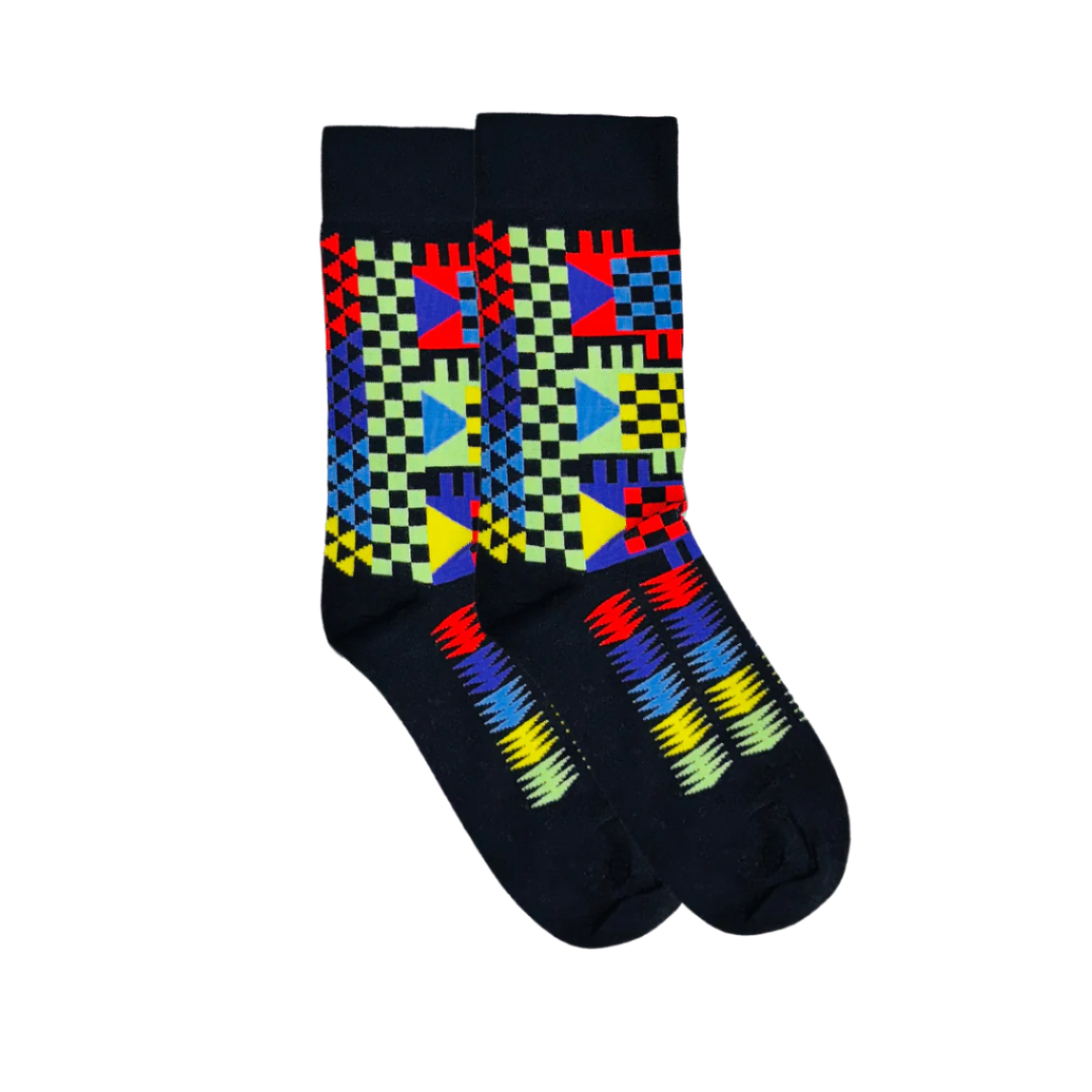 bold patterned socks