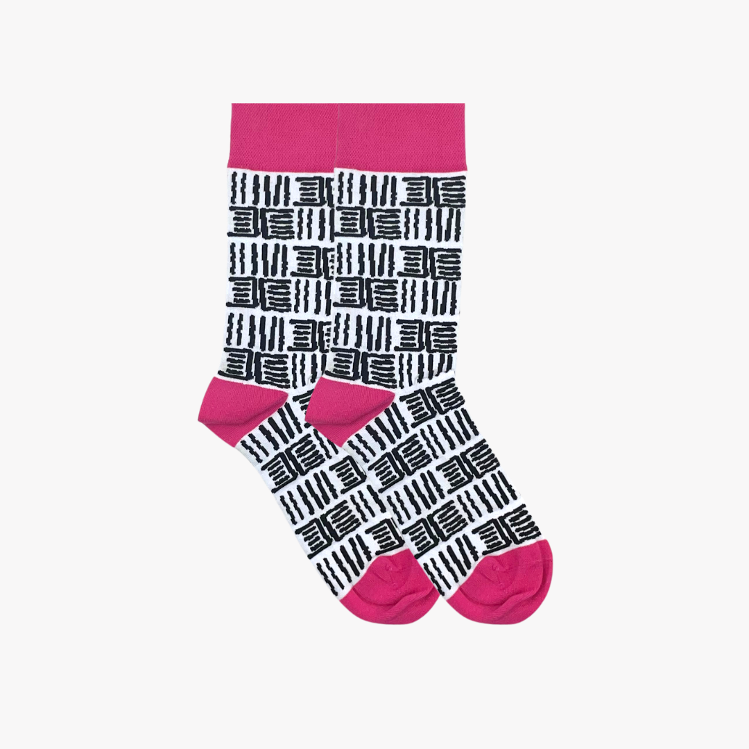 Ishango Afropop Socks black and white patterned
