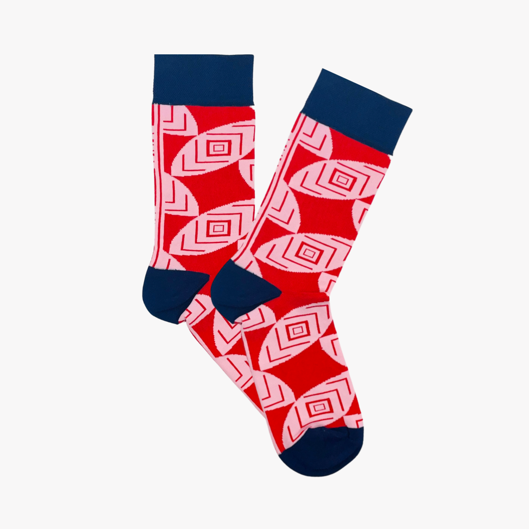 Masai Pink socks by Afropop Socks, African inspired design