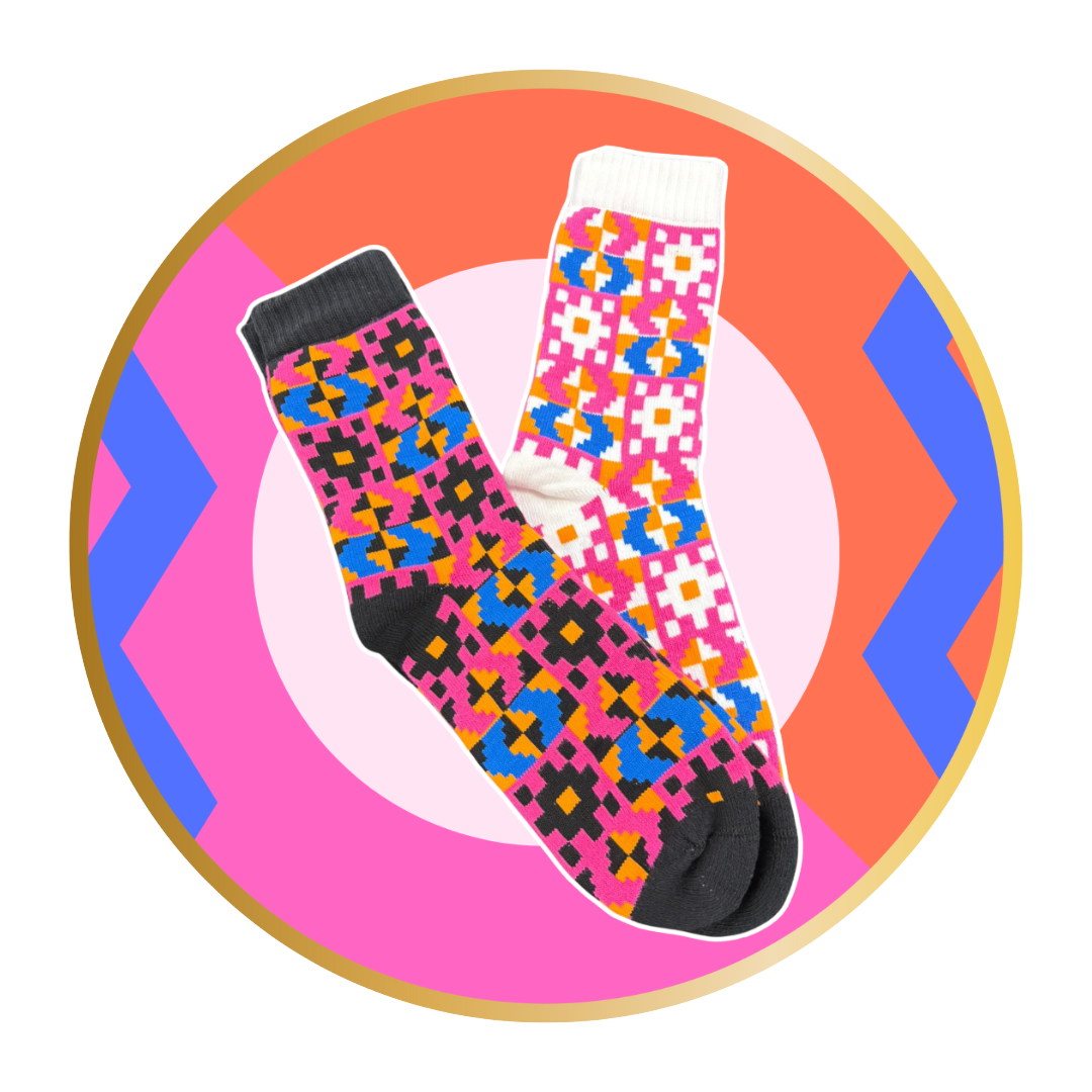 bold patterned socks