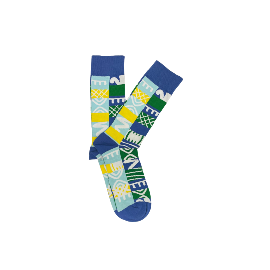 Adinkra Blue Socks