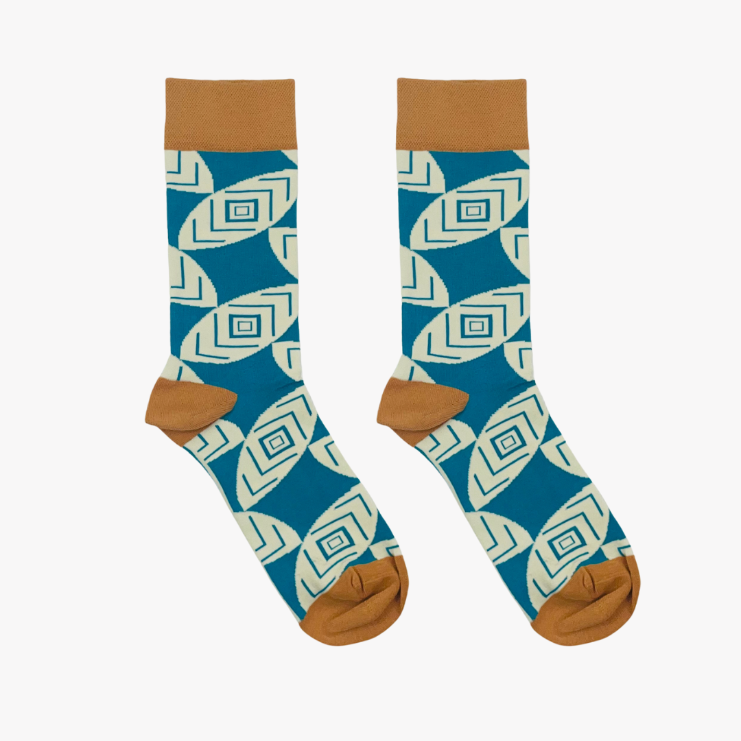 Masai socks by Afropop Socks, bold patterned socks for men.