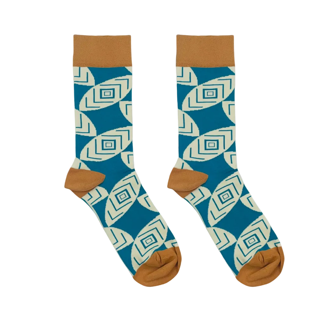 Masai socks by Afropop Socks, bold patterned socks for men.