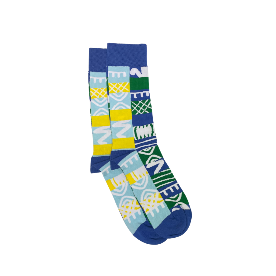Adinkra Blue Socks