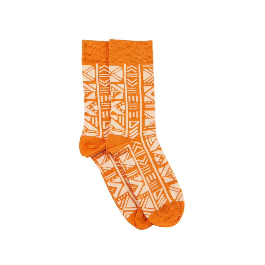Bogolan Orange Socks