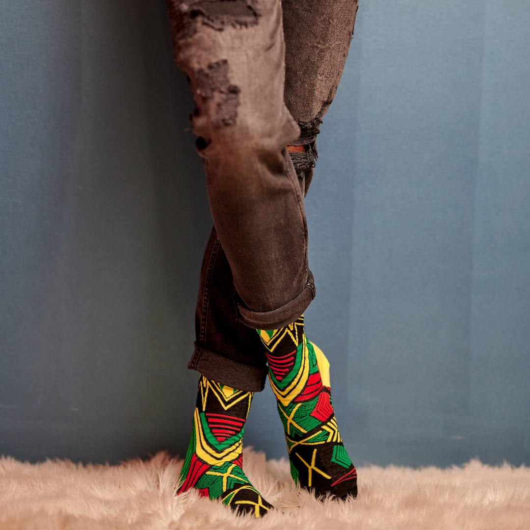 african print socks