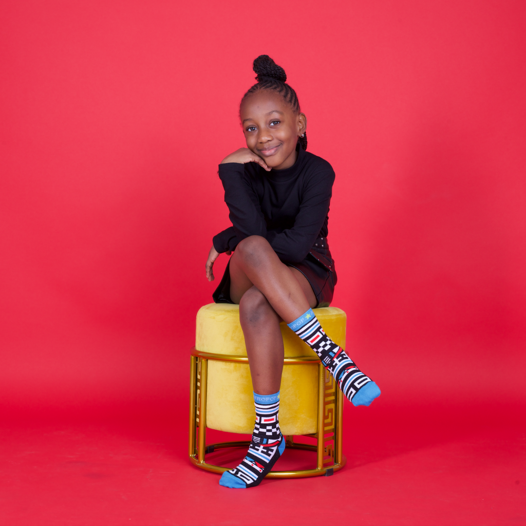 KIDS Ndebele Blue Socks