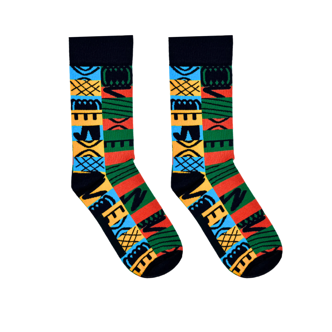 Adinkra Black Socks