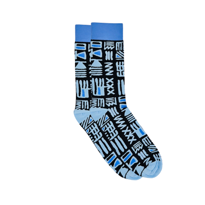 Tribal Blue Socks