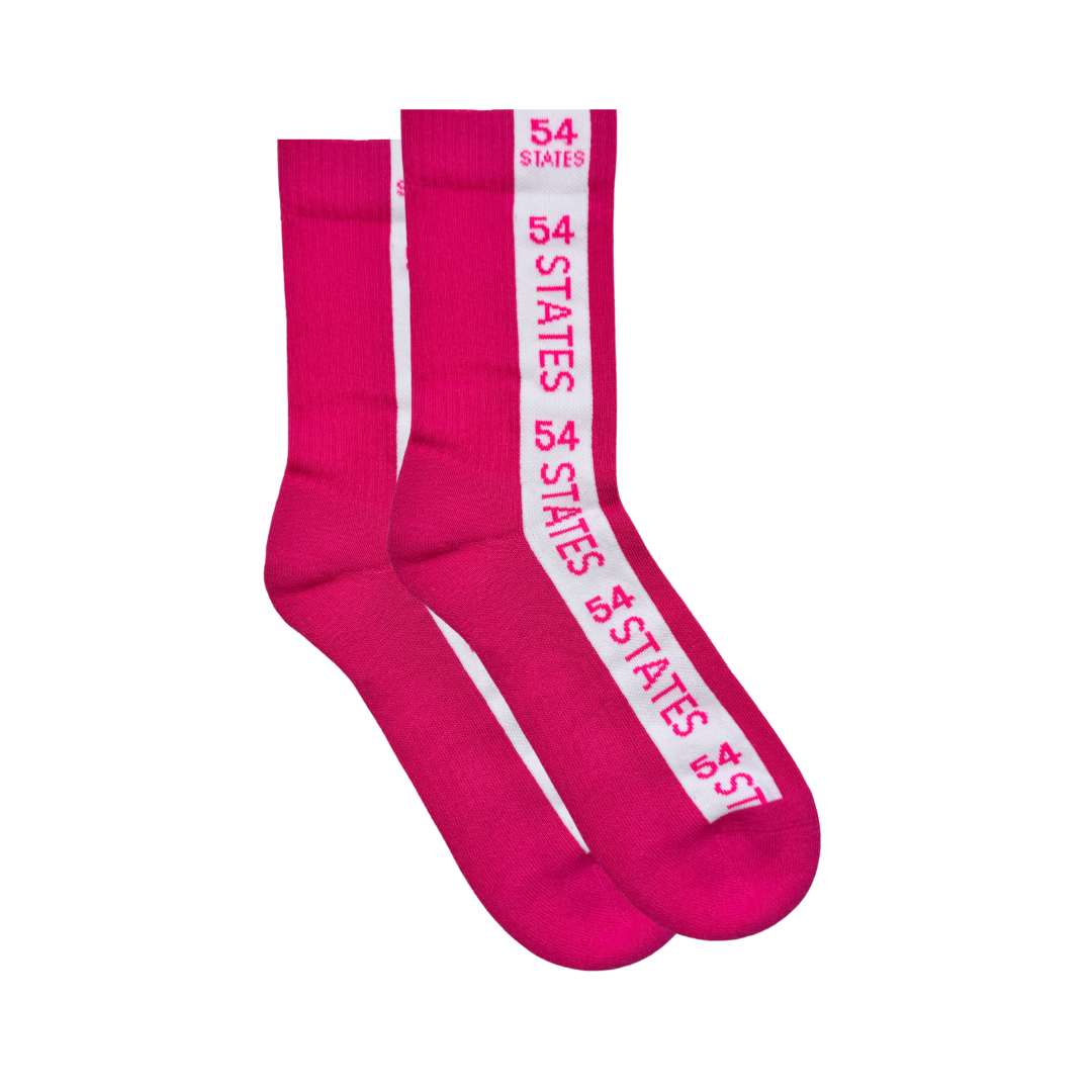 54 States Pink Stripe Socks