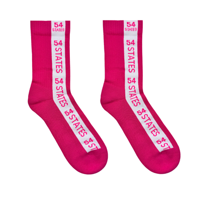 54 States Pink Stripe Socks