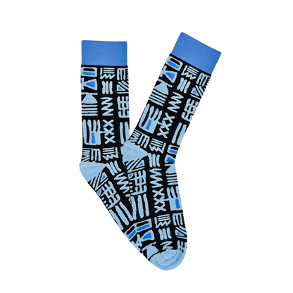 Tribal Blue Socks