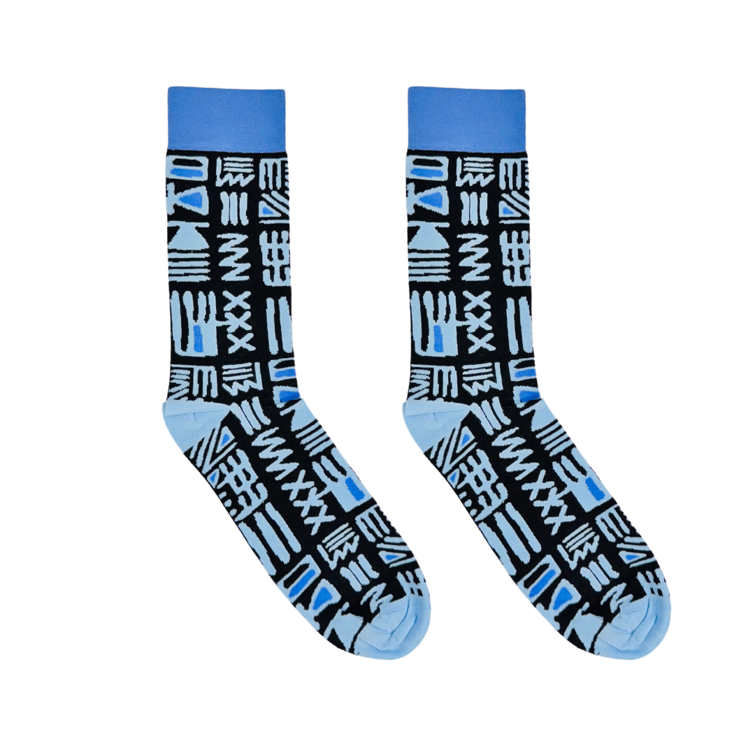 Tribal Blue Socks