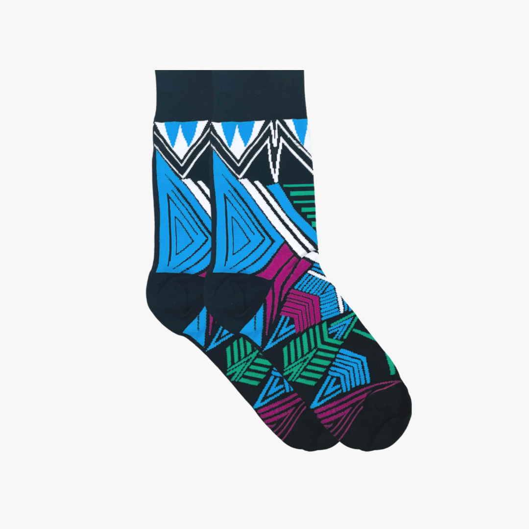 Zulu Blue african socks from Afropop Socks