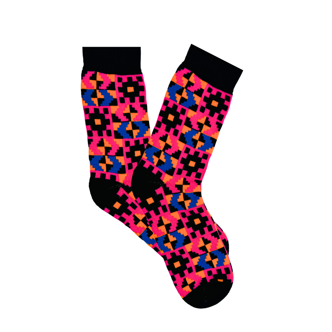 Kente Winter Socks Black