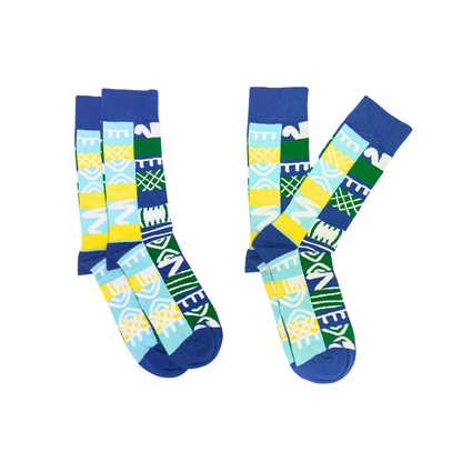 Adinkra Blue Socks