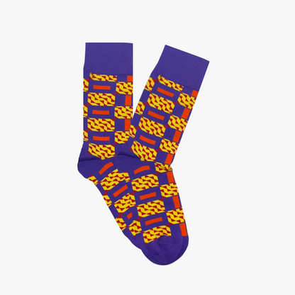blue and yellow Sika socks by Afropop Socks