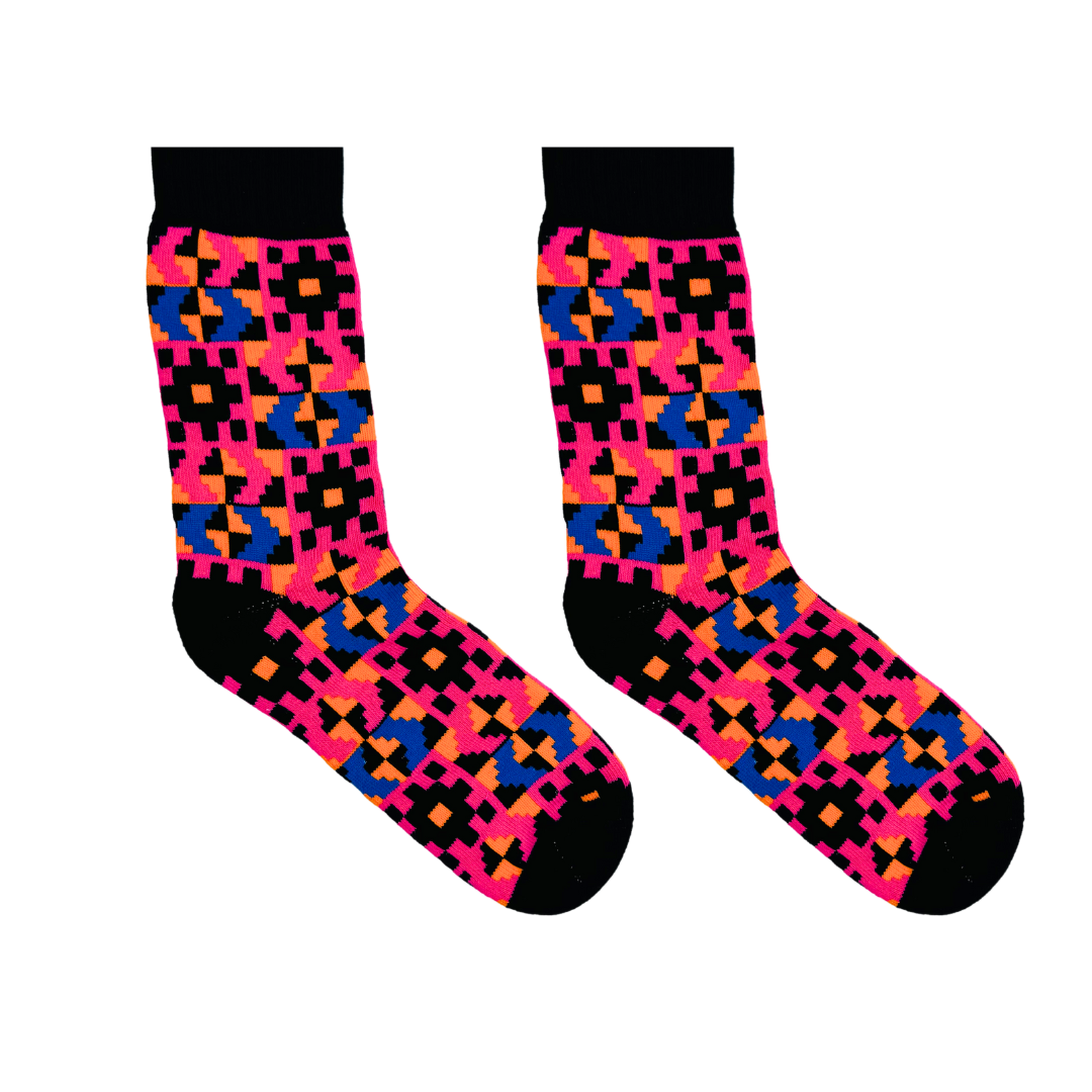 Kente Winter Socks Black