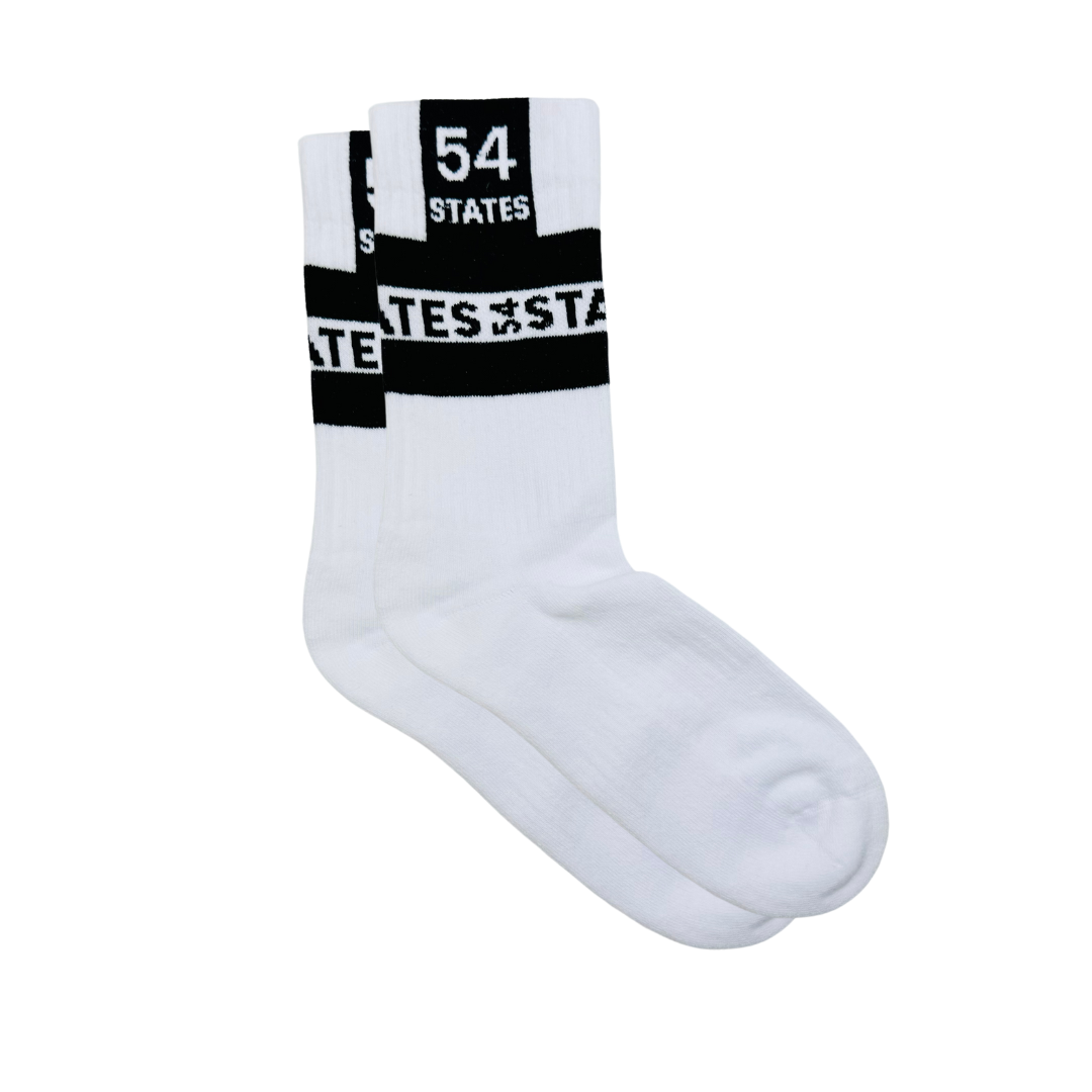 54 States White Sports Socks