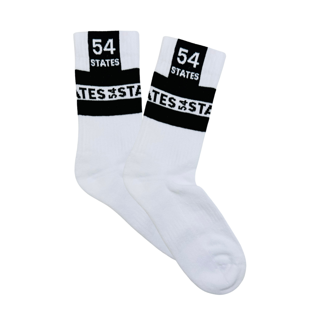 54 States White Sports Socks