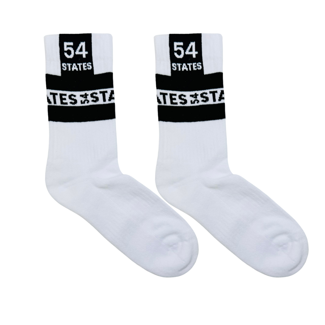 54 States White Sports Socks