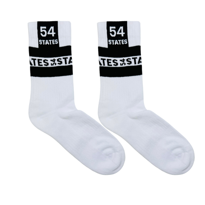 54 States White Sports Socks