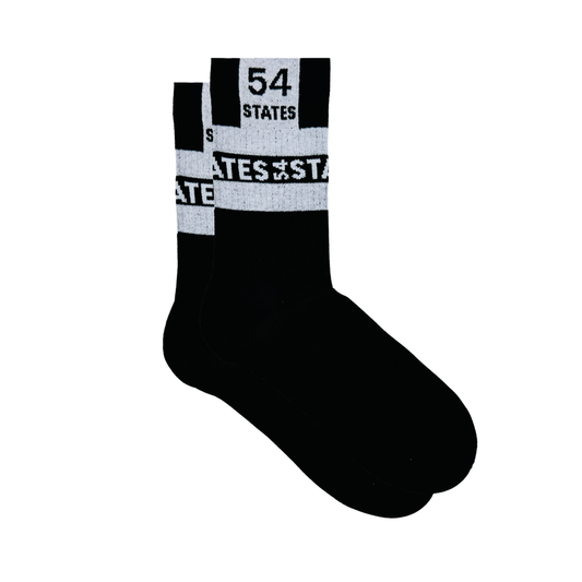 54 States Black Sports Socks