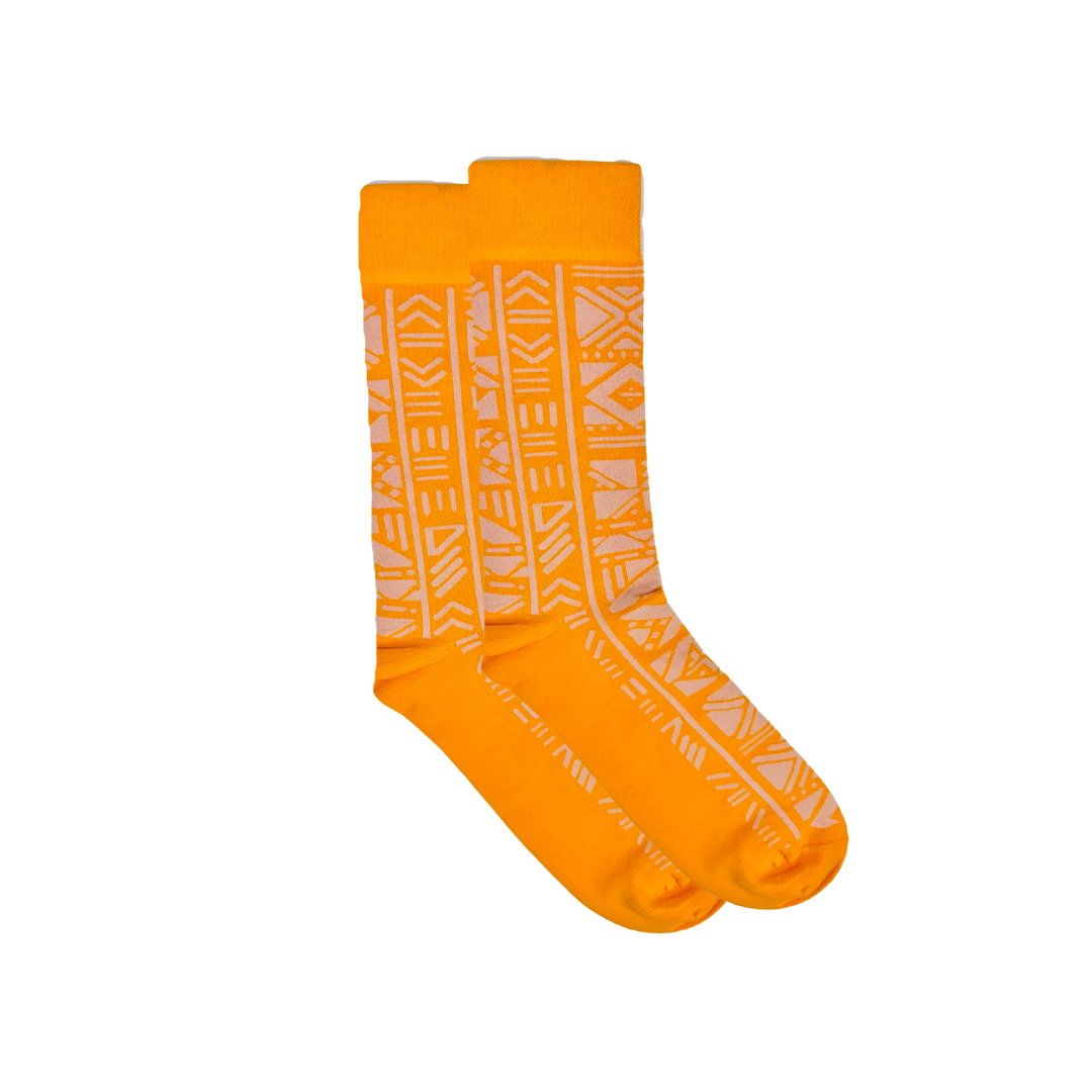 Bogolan Orange Socks