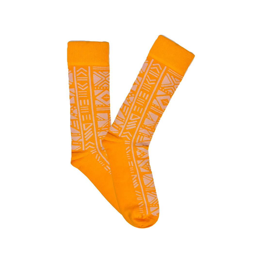 Bogolan Orange Socks