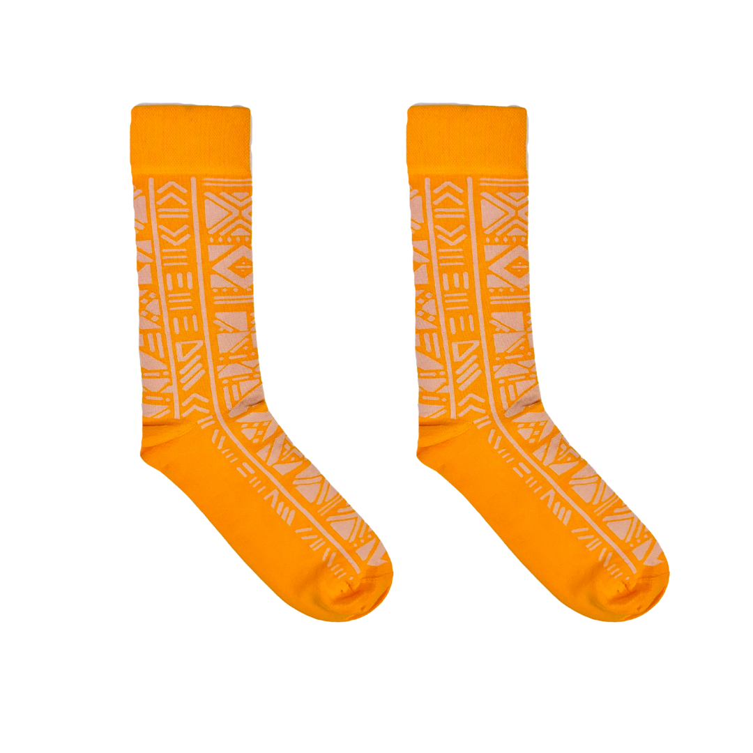 Bogolan Orange Socks