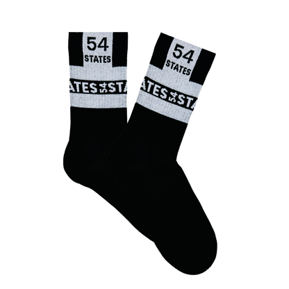 54 States Black Sports Socks