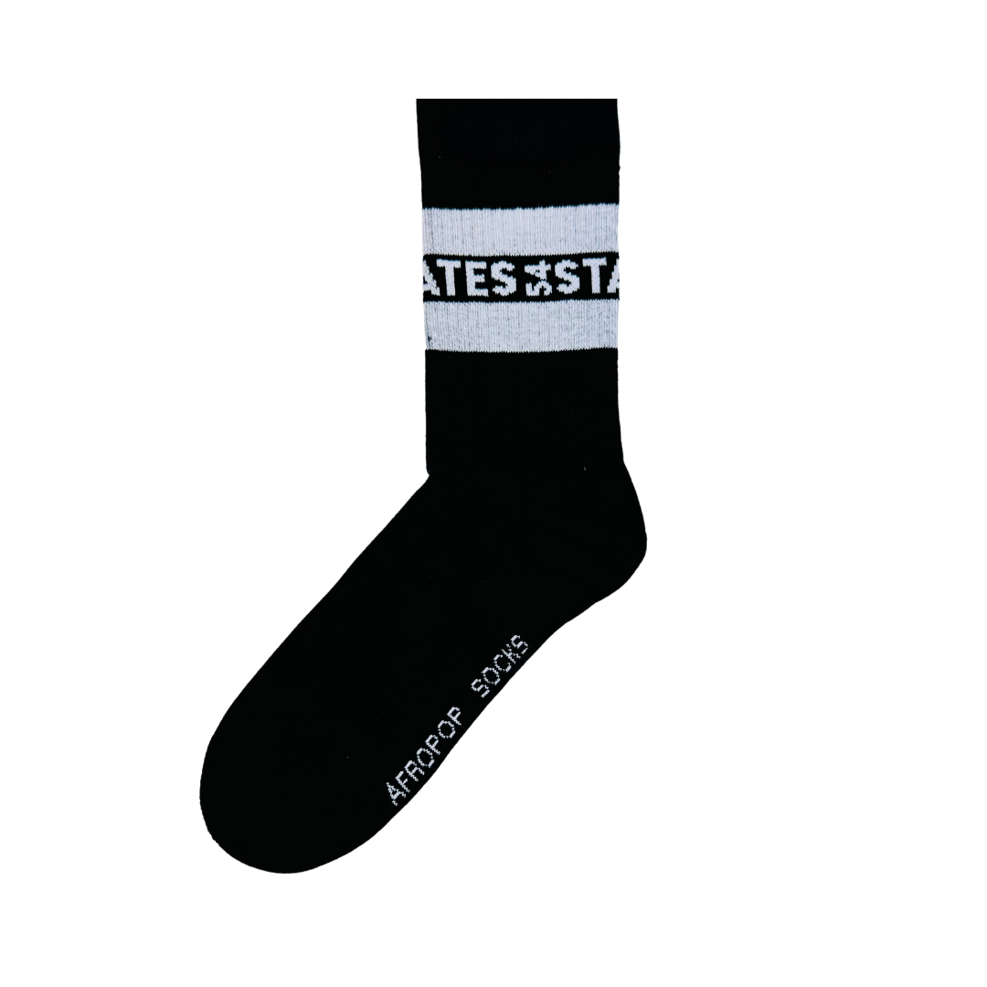 54 States Black Sports Socks