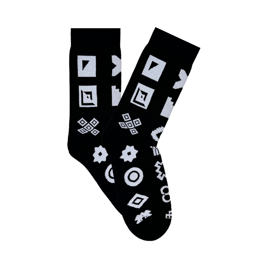 Adinkra Black Sports Socks