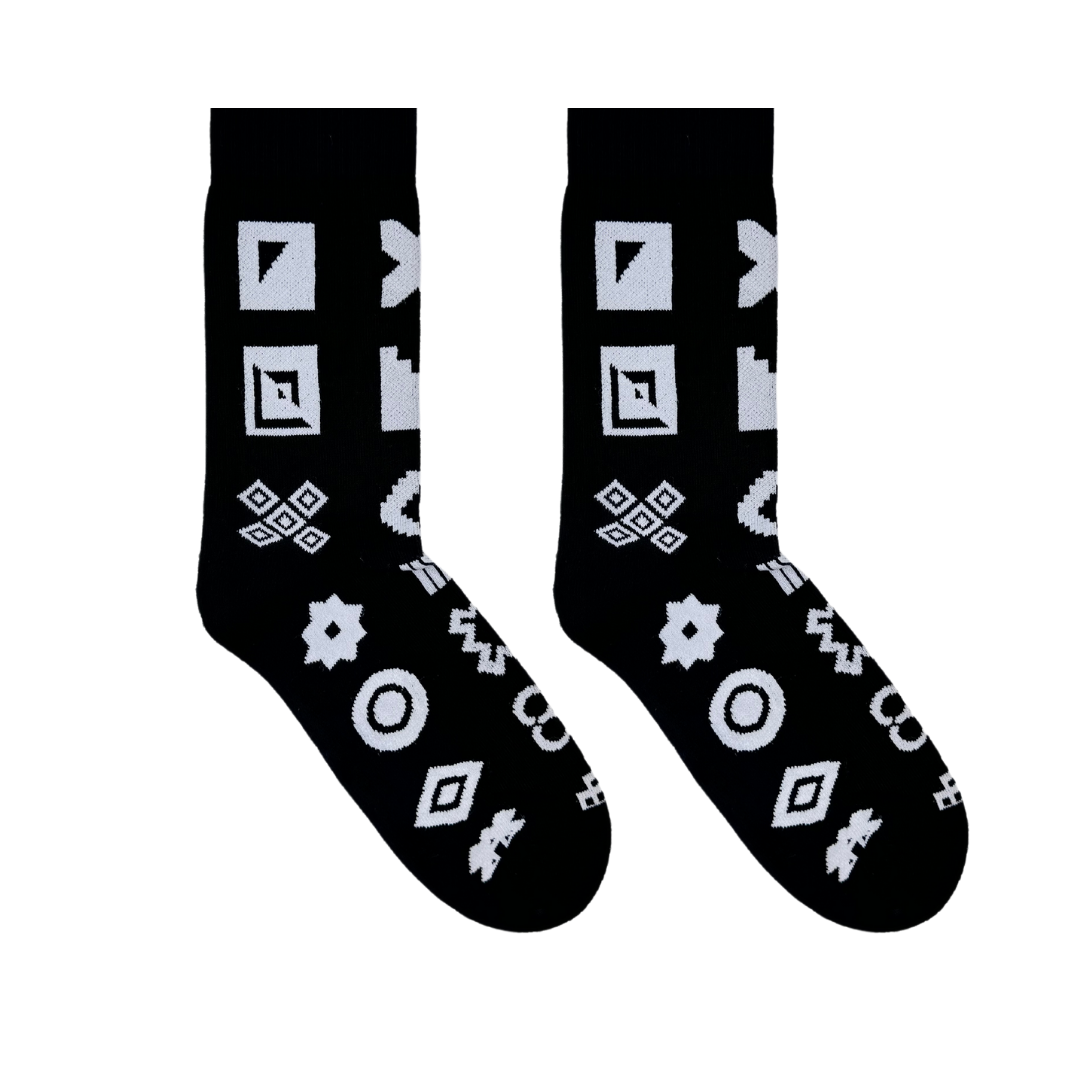 Adinkra Black Sports Socks