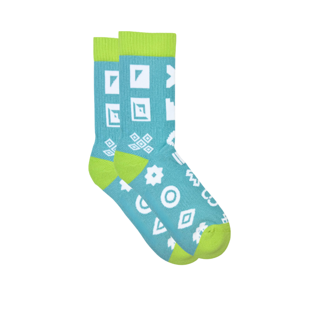 Aqua Mini Icon Sports Socks