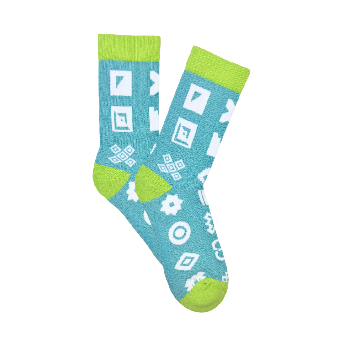 Aqua Mini Icon Sports Socks