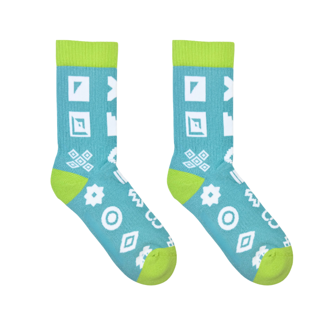 Aqua Mini Icon Sports Socks