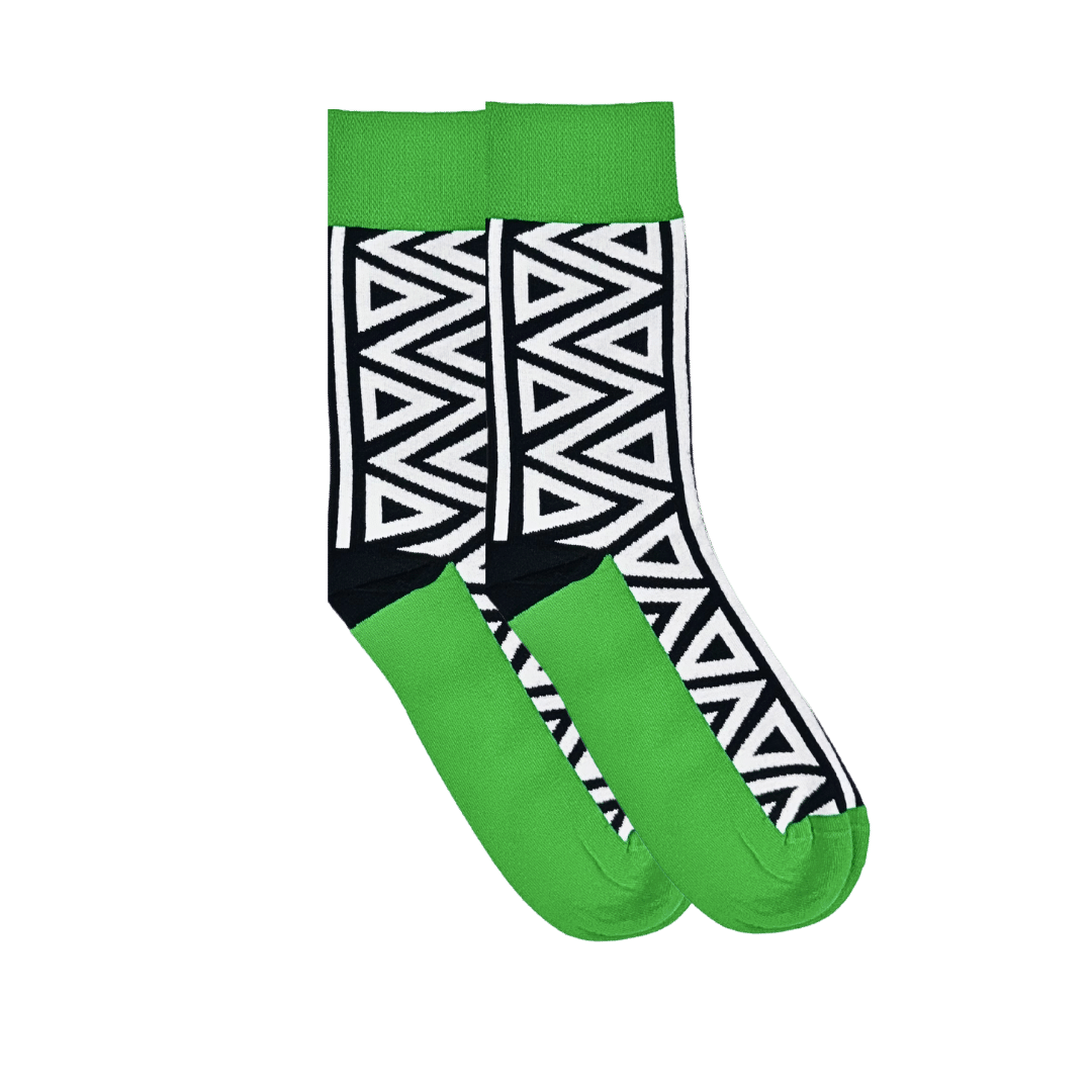 Triangles Socks (Green)