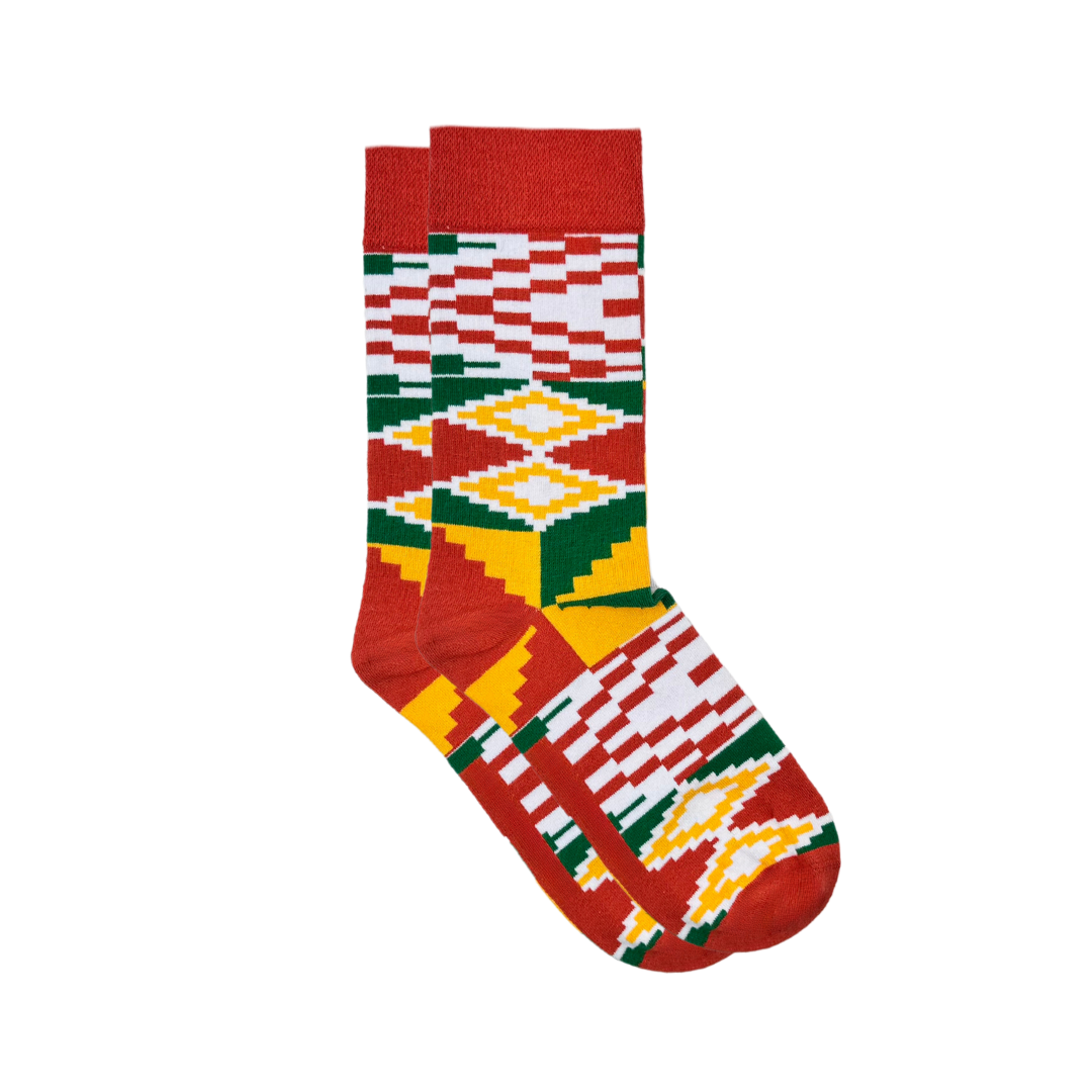 Kente Orange Socks