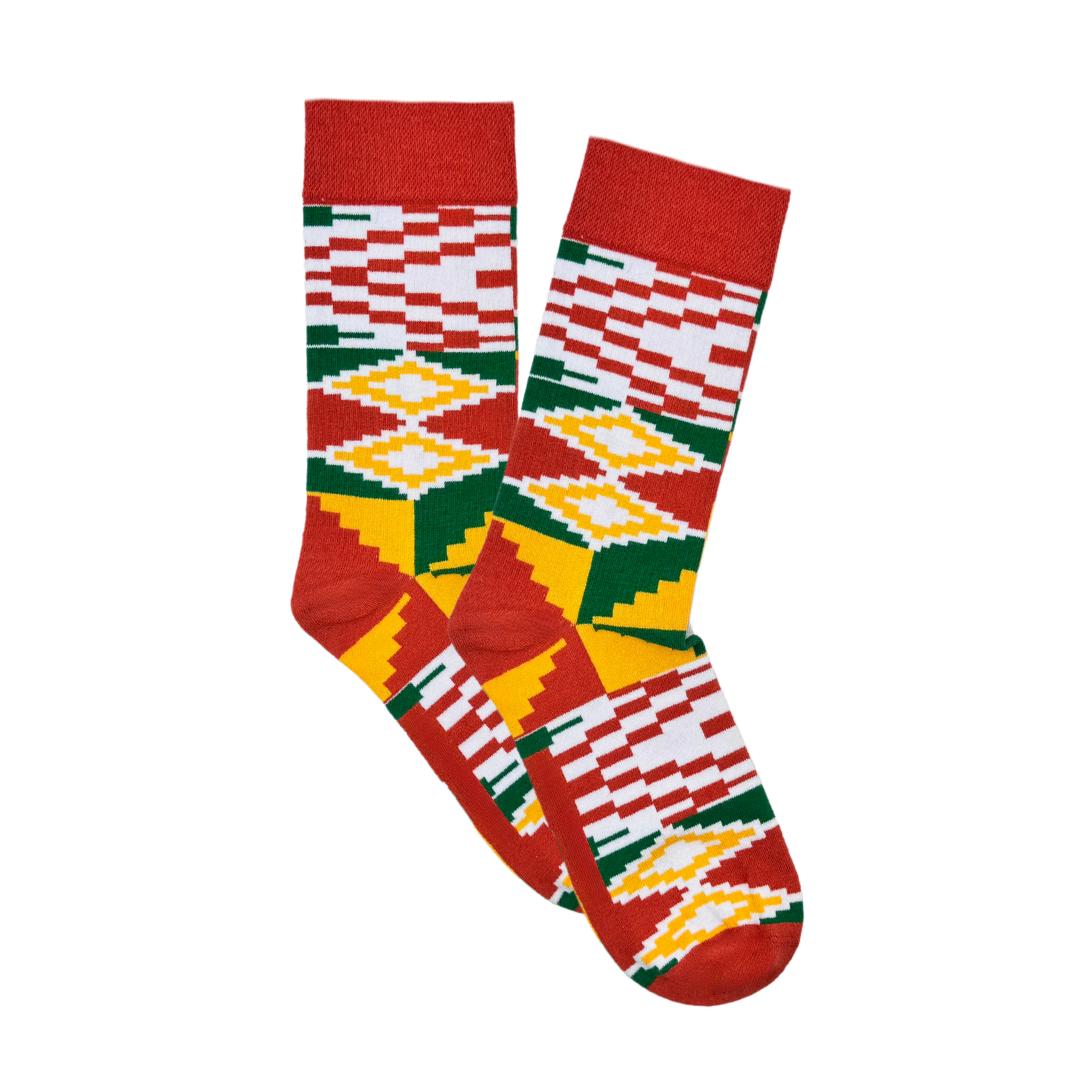 Kente Orange Socks