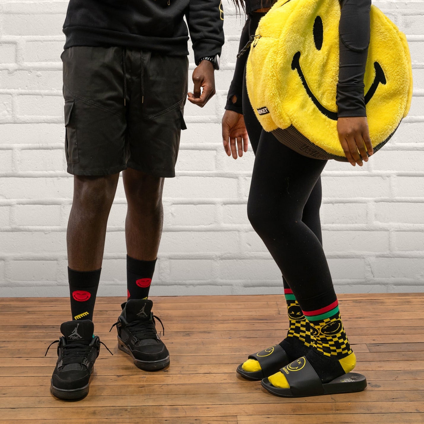 Smiley Kente socks by Afropop Socks
