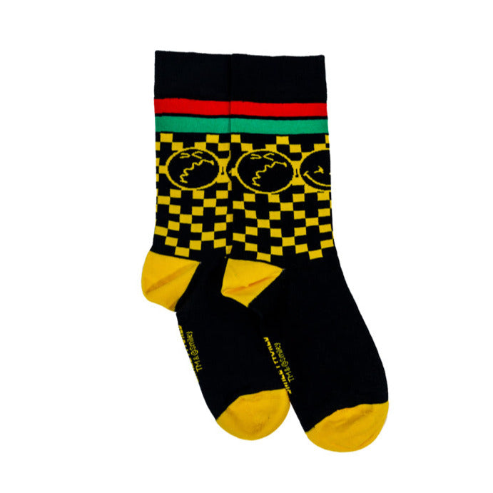 Smiley Kente socks by Afropop Socks