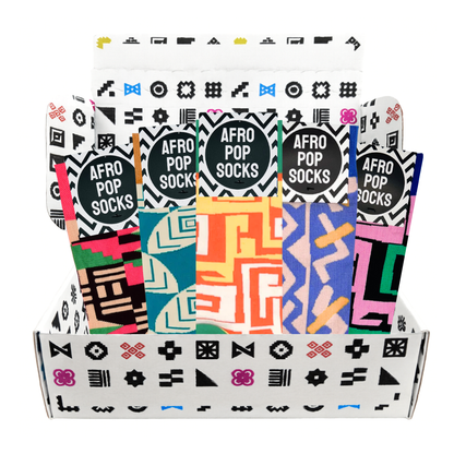 Afropop Socks Motherland Gift Set | Bold African-Inspired Design | Kente Adinkra Maasai | Stocked at Tate V&A Smithsonian