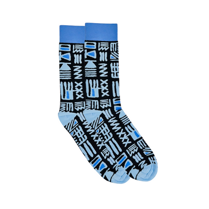 Tribal Blue Socks