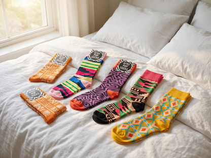 Afropop Socks Queen Collection Box | Bold African-Inspired Design | Kente Adinkra Maasai | Stocked at Tate V&A Smithsonian