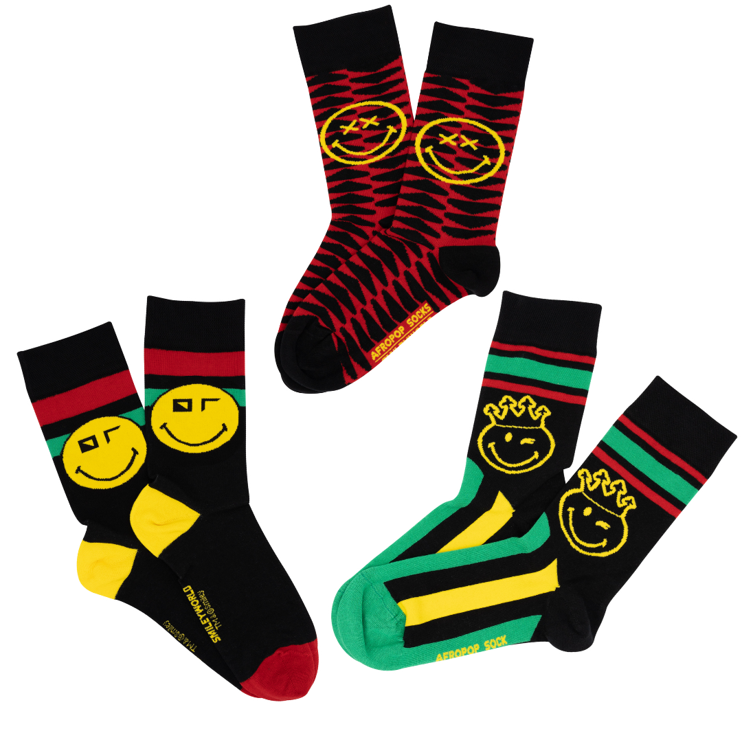 Set of 3 Socks AFROPOP | SMILEYWORLD™